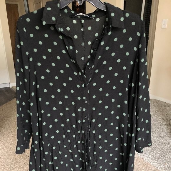 Zara Black Long Shirt Size XS - Picture 5 of 8